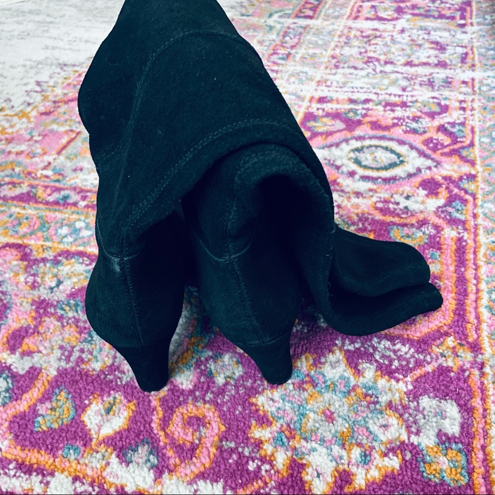 ✨SOLD✨Jessica Simpson Black Suede Knee-High Booties Womens Size 8 - Picture 7 of 12